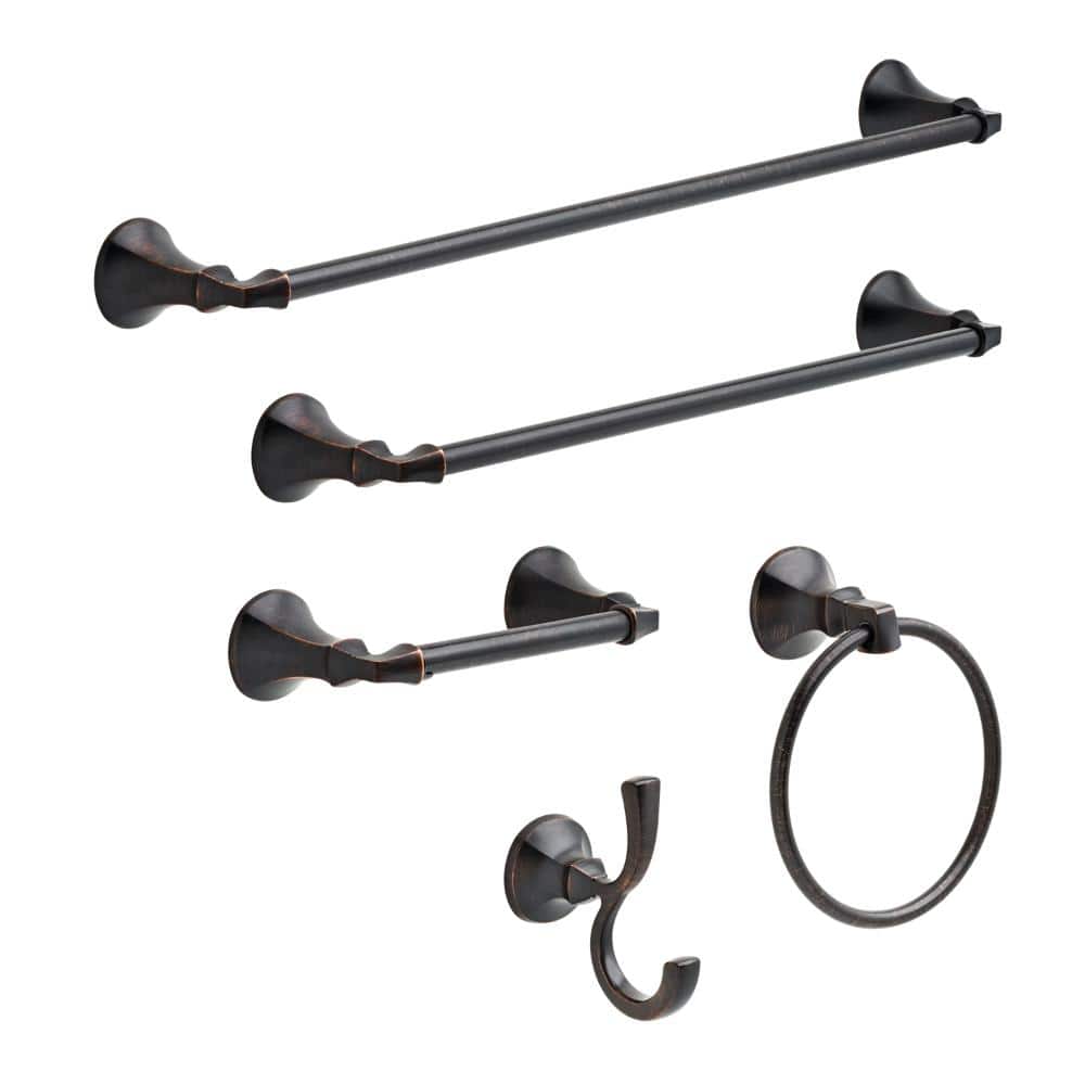 Venetian Bronze Double Hook Wall Mount Bath Accessory
