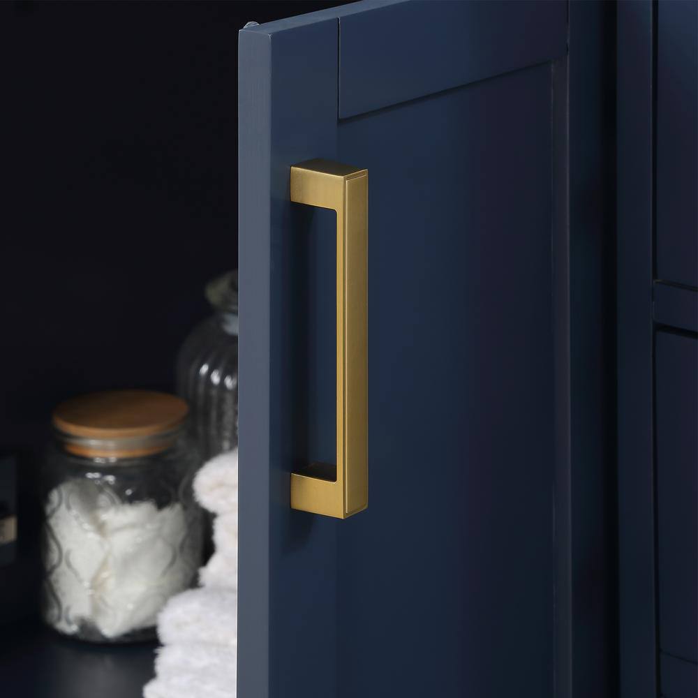 Gavino 30" Royal Blue Wood Vanity with Stone Top and Mirror