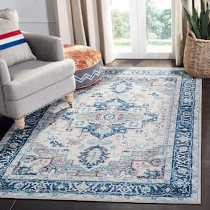 Brentwood Light Gray/Blue 7 ft. x 7 ft. Square Geometric Area Rug