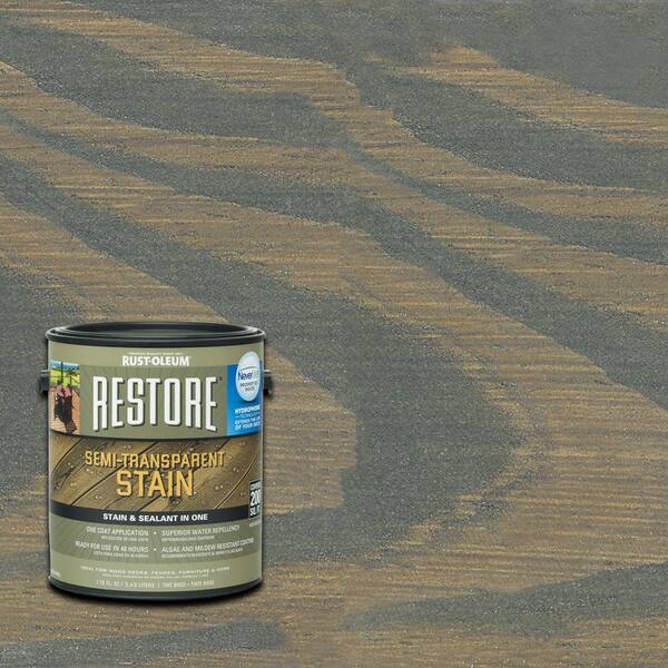 Rust-Oleum Restore 1 gal. Semi-Transparent Stain Pewter with NeverWet