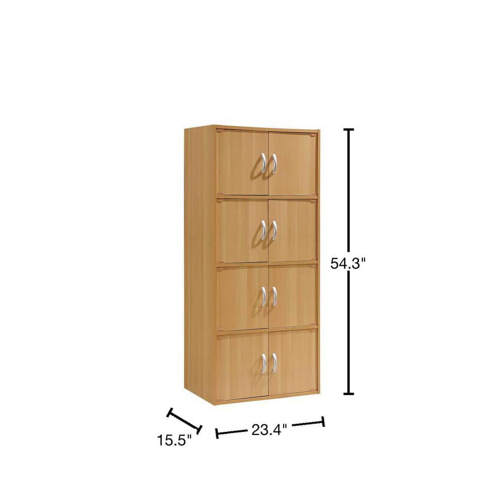 Hodedah 54'' Beech Multipurpose Office Storage Cabinet