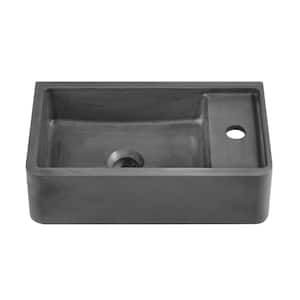 Lisse 17.5 in. Rectangle Concrete Wall Mount Bathroom Vessel Sink in Dark Grey