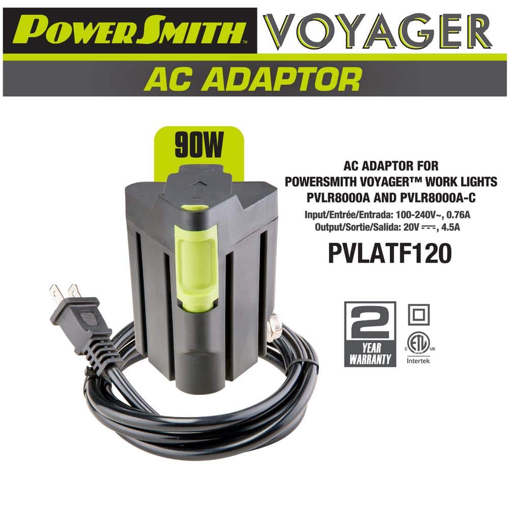 Black AC-DC Wall Mount Transformer with 6 ft Power Cord