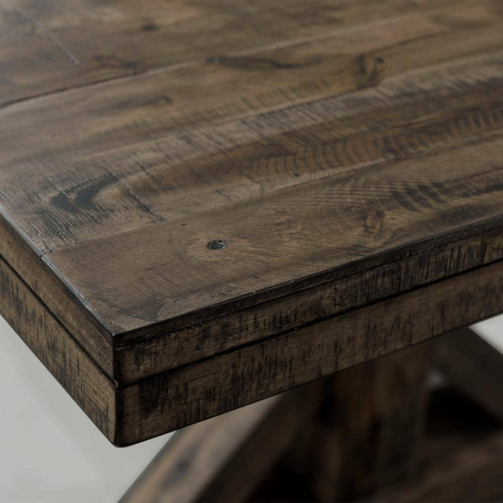 Rustic Chic Reclaimed Wood Extendable Dining Table in Walnut Brown