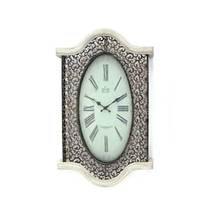 White Scalloped Wooden Top and Bottom Wall Clock
