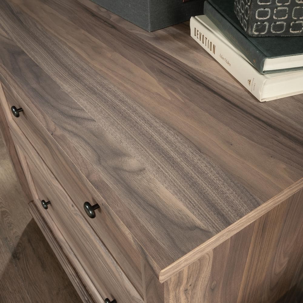 Washed Walnut 2-Drawer Lateral File Cabinet with Metal Hardware