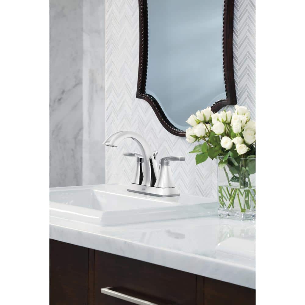 Polished Nickel 6 1/4" Transitional Centerset Bathroom Faucet