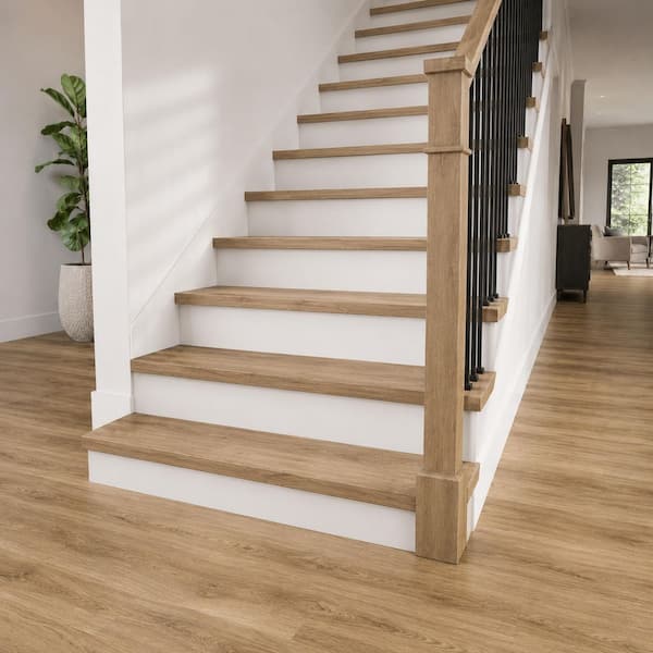 Wynford 4.5 mm T x 11.5 in. W x 47 in. L Luxury Vinyl Eased Edge Stair Tread and Riser (2-Pieces/Case)