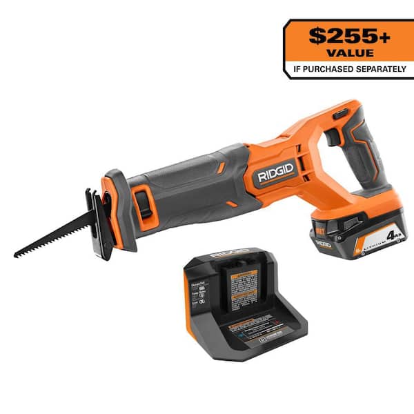 18V Cordless Reciprocating Saw Kit with 4.0 Ah Battery and Charger