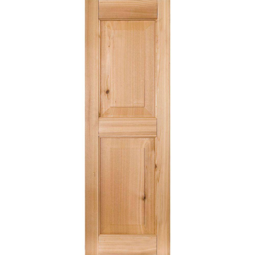 15 in. x 71 in. Exterior Real Wood Pine Raised Panel Shutters Pair Unfinished price history on PriceWatchPro