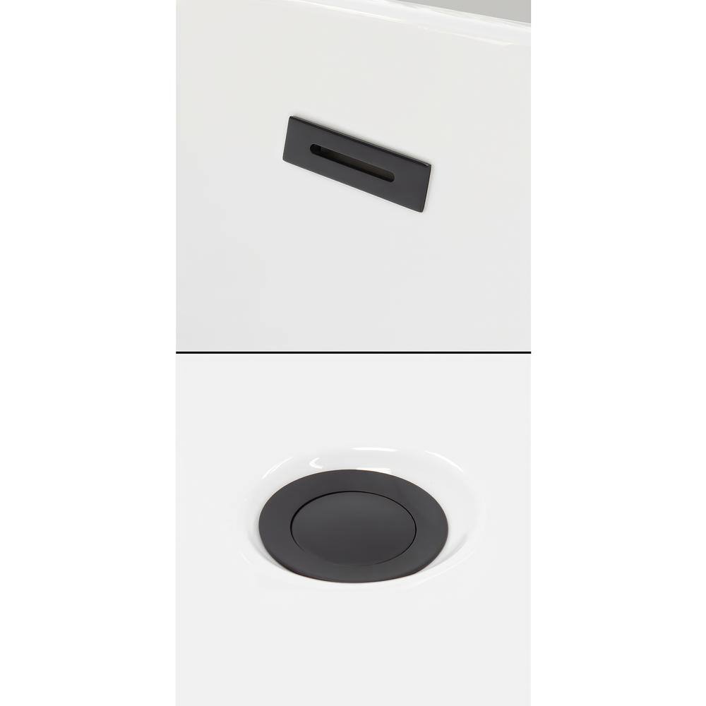 Dorrit 60" x 32" White Acrylic Freestanding Soaking Bathtub with Matte Black Faucet