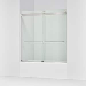 KOHLER Levity 56-60 in. W x 62 in. H Semi-Frameless Sliding Tub
