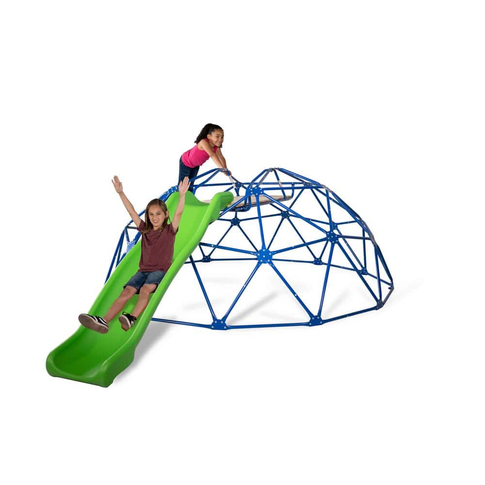 SPORTSPOWER Deluxe Metal Dome Climber with 6 ft. Resin Blow-Molded Slide