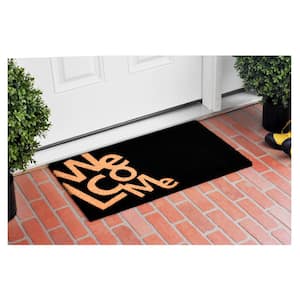 Angle Welcome Natural/Black 30 in. x 48 in. Door Mat