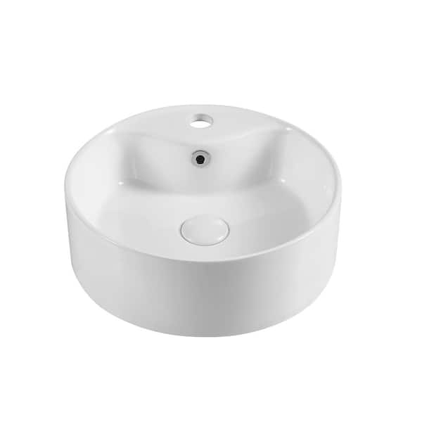 Unbranded White Ceramic Oval Bathroom Basin Ceramic Vessel Sink