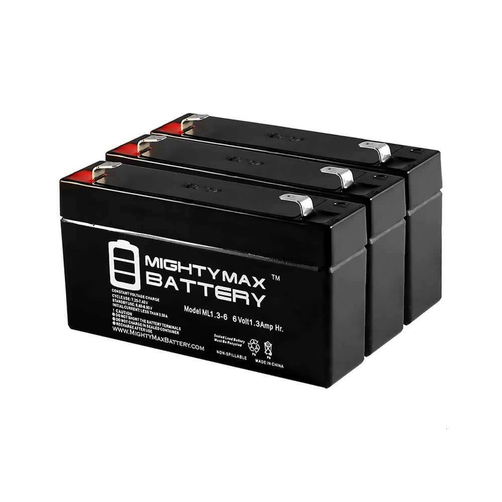 MIGHTY MAX BATTERY 6V 1.3Ah Replacement Battery for Bright Way BW613 - 3  Pack MAX3929122 - The Home Depot