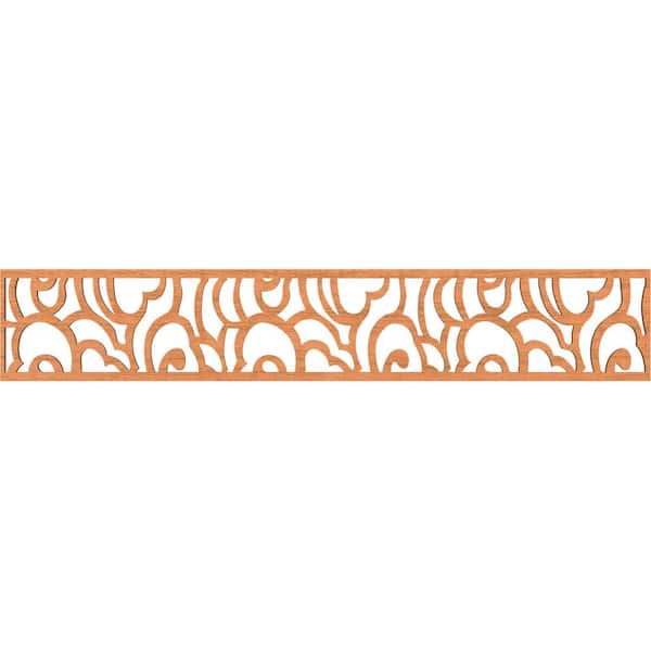 Ekena Millwork Springfield Fretwork 0.375 in. D x 46.625 in. W x 8 in. L Cherry Wood Panel Moulding