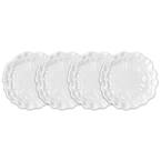 Peony 4-Piece Modern White Melamine Outdoor Salad Plate Set (Service for 4)