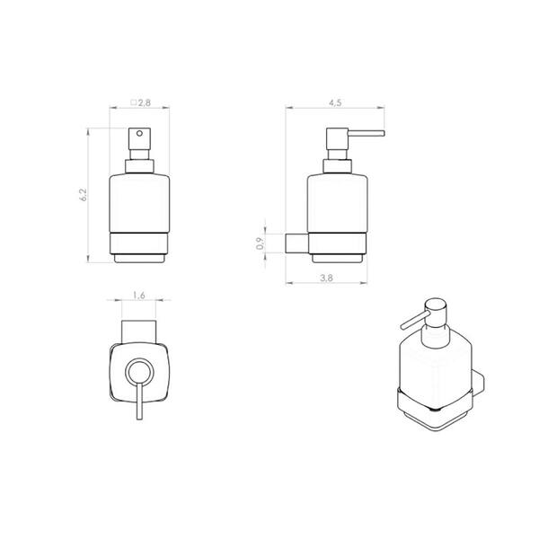 Black Wall Mount Liquid Soap Dispenser Nameeks NCB71