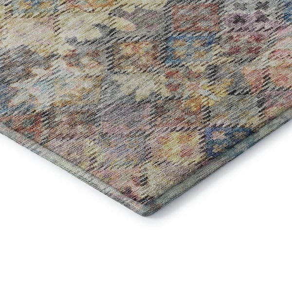 Mayfield Premium Machine Washable Abstract AMF1109 Gold 8 ft. x 10 ft. Area Rug
