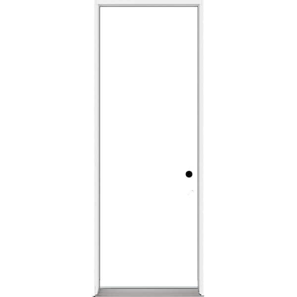 32 in. x 96 in. Primed Flush HB LHIS Composite 20Min Fire-Rated House-to-Garage Single Prehung Interior Door w/Nkl Hinge
