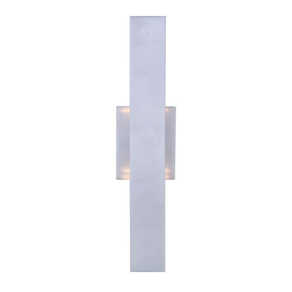Brushed Aluminum Modern LED Wall Sconce Lantern