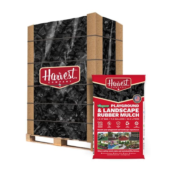 THE HARVEST COMPANY Viagrow 1.5 cu. ft. / 2000 lbs. Natural No Dye Rubber Mini-Nuggets Bagged Mulch for Landscape and Playground (50-Pack)