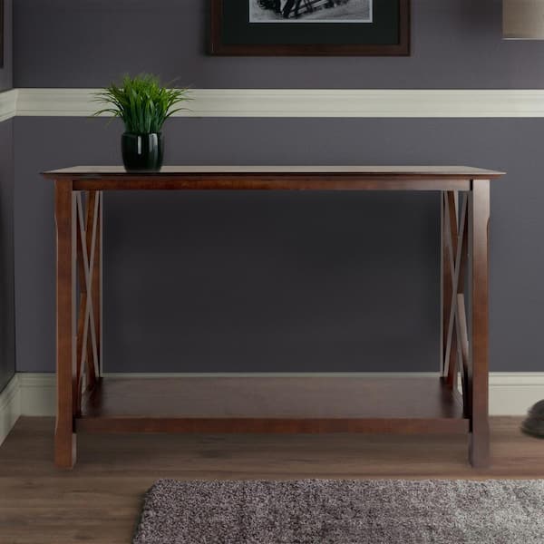 WINSOME WOOD Xola 45 in. Cappuccino Standard Rectangle Wood Console Table with Storage