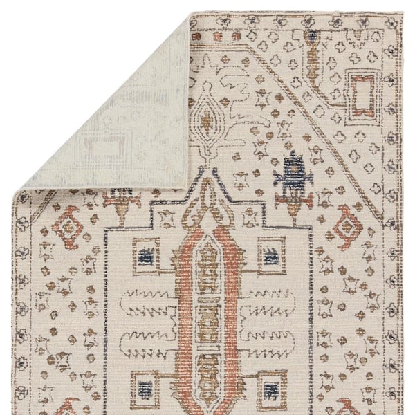Vibe Dahir Ivory/Gray 8 ft. x 10 ft. Hand Tufted Medallion Wool Area Rug