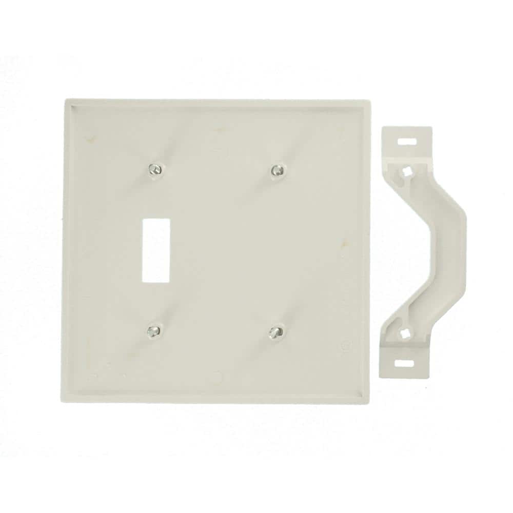 White Thermoplastic Nylon 2-Gang Switch Wallplate
