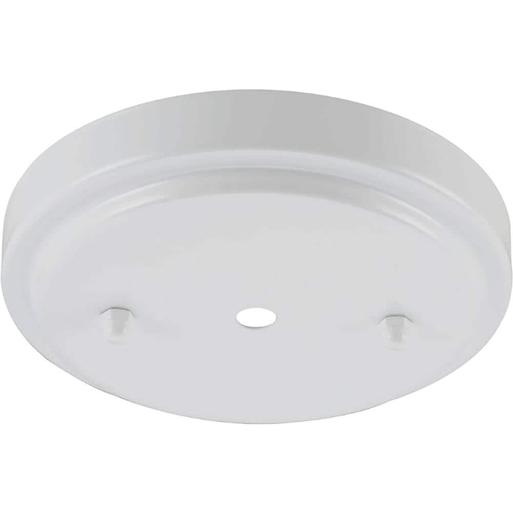 Matte White and Brushed Nickel Ceiling Fixture Canopy Kit