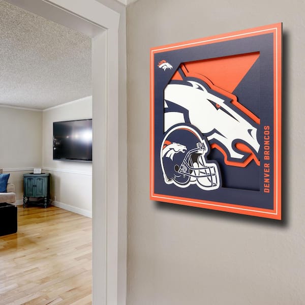 NFL Denver Broncos 3D Logo Series Wall Art - 12x12 2507316 - The Home Depot