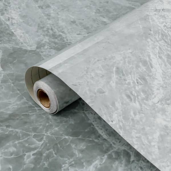 Marble Wallpaper Gray Peel and Stick Wallpaper Countertop Paper 2-Roll for Cabinet Kitchen, 15.7 in. x 393.7 in.