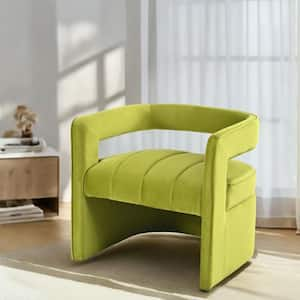 Modern Velvet Upholstered Accent Arm Chair, Green