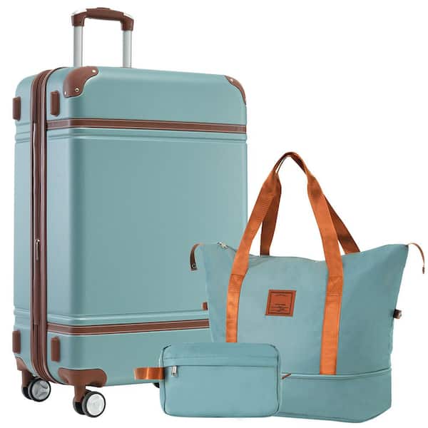 Adrinfly 3-Piece Green Hardshell Luggage Set, Lightweight Durable Suitcase Sets with Spinner Wheels and TSA Lock