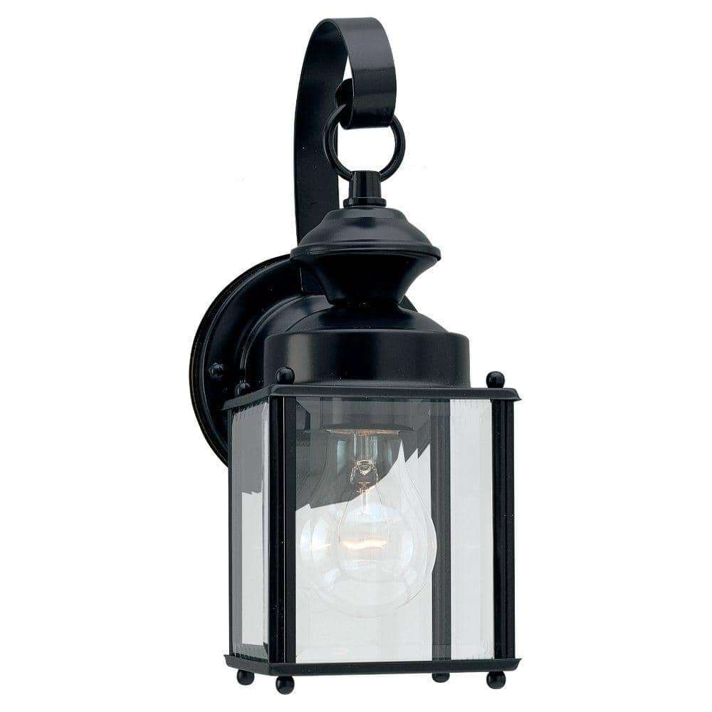 Jamestowne Elegance 11.25" Black Aluminum Outdoor Wall Lantern