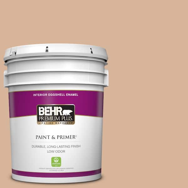BEHR PREMIUM PLUS 5 gal. #S230-3 Beech Nut Eggshell Enamel Low Odor Interior Paint & Primer