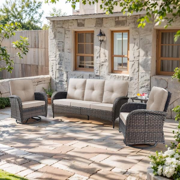 テーブル・チェア・ハンモック MOROBRASS quarter unit JOYSIDE 5-Piece Wicker Outdoor Patio Conversation Set with
