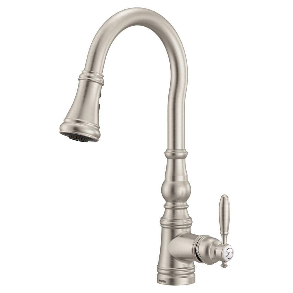 Stainless Steel Transitional Pull-Down Kitchen Faucet with Spray