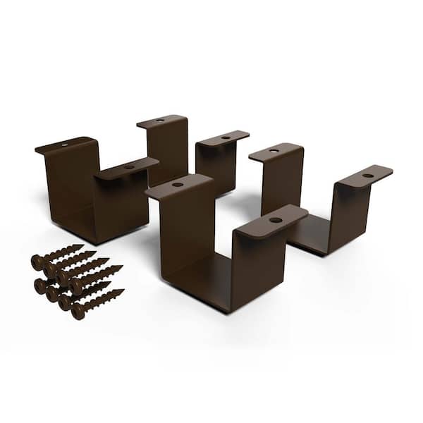 FORTRESS Inspire Railing Aluminum Brown Cap Rail Clips (Box of 4)