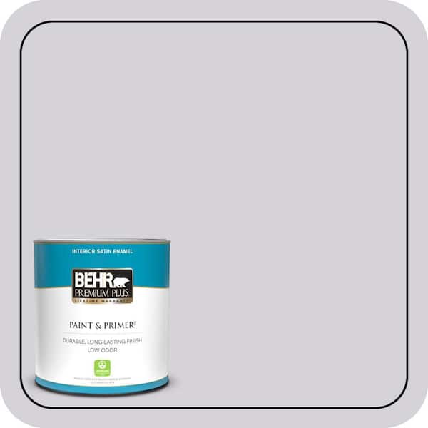 BEHR PREMIUM PLUS 1 qt. #N100-2 Etude Lilac Satin Enamel Low Odor Interior Paint & Primer