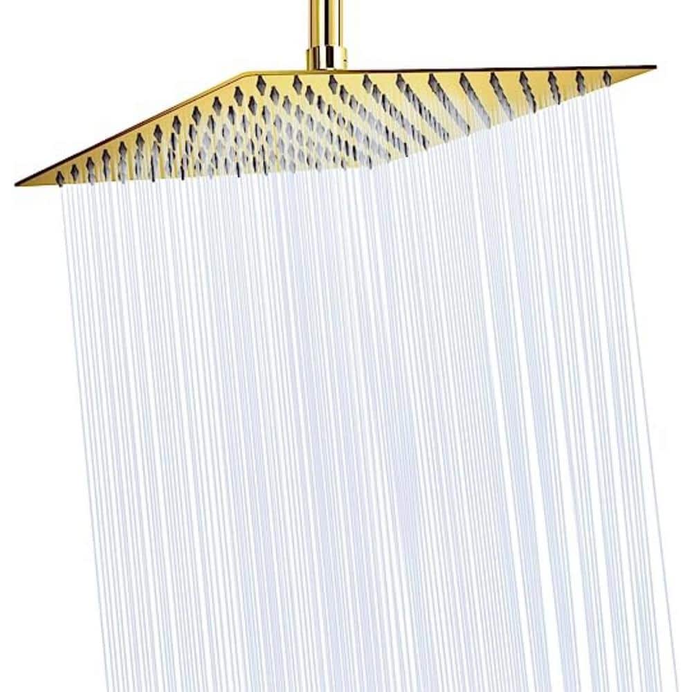 Rain Shower head 4-Spray Patterns with 1.8 GPM 12 in. Wall Mount Rain Fixed