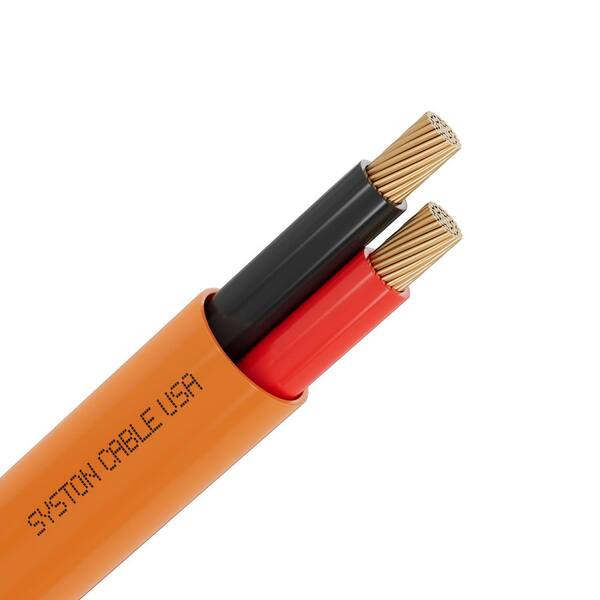 250 ft. 18 / 2 Orange CL3P Stranded Copper Security Alarm Wire Plenum Rated UV Resistance for Access Control Nurse Call