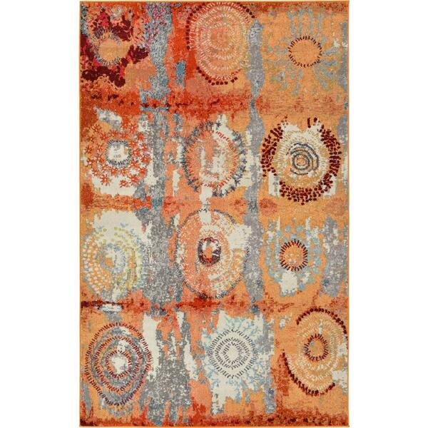 Unique Loom Estrella Sierra Orange 5' 0 x 8' 0 Area Rug