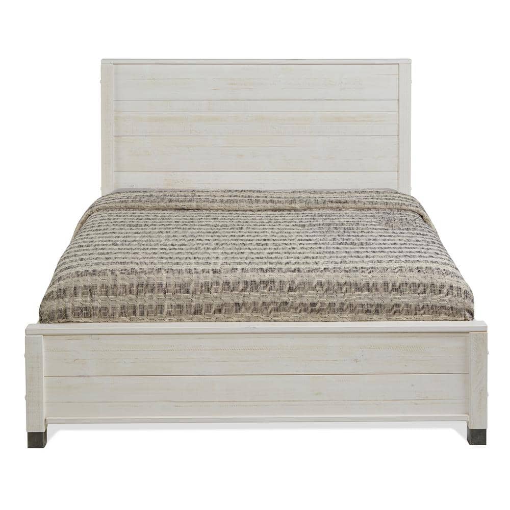 Baja Queen-Sized Rustic Pine Wood Platform Bed with Slatted Foundation