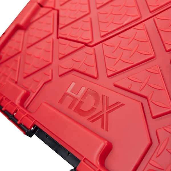 HDX 27-Gal. Flip Top Tote in Black with Red Lid (2-Pack) 999-27G