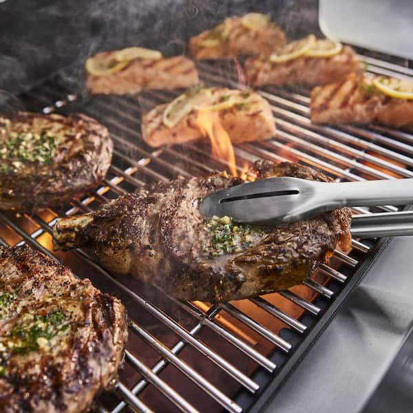 Genesis S-335 3-Burner Liquid Propane Gas Grill in Stainless Steel with Grill Cover