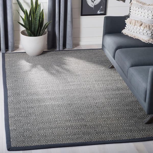 Natural Fiber Beige/Dark Gray Doormat 3 ft. x 4 ft. Border Area Rug