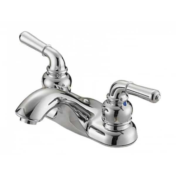 16 GAUGE SINKS Commercial Metering Double Handle Bathroom Sink Faucet in Brass 16GS-34897