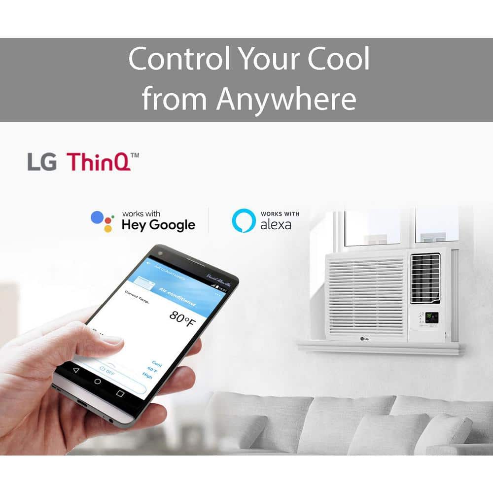 LG 18,000 BTU White Wi-Fi Window Air Conditioner with Heater